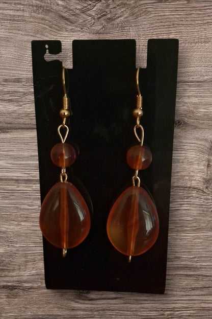 Faux Amber Resin Earrings