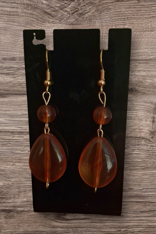 Faux Amber Resin Earrings