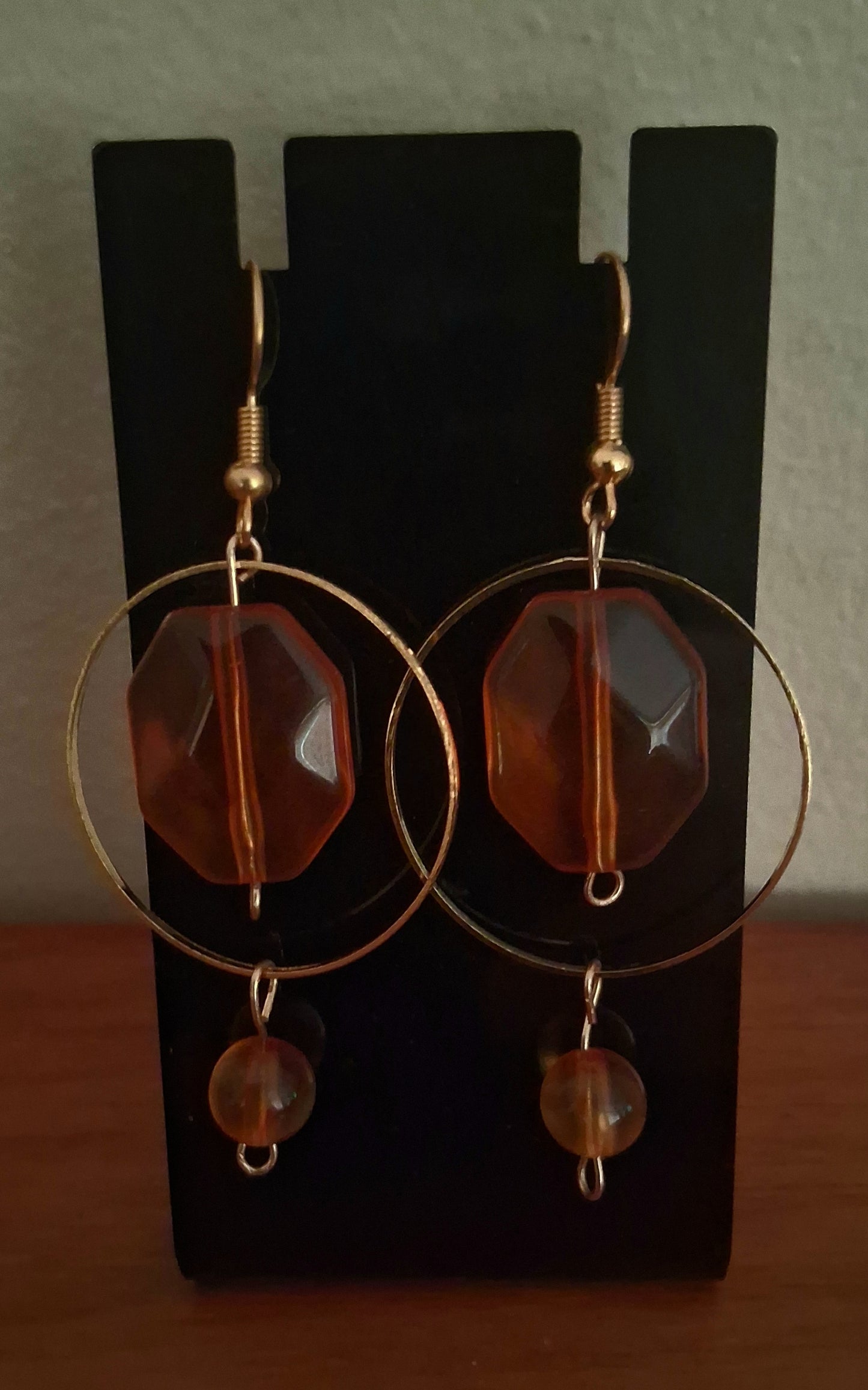Faux Amber Resin Earrings