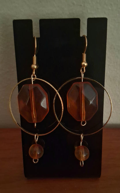 Faux Amber Resin Earrings