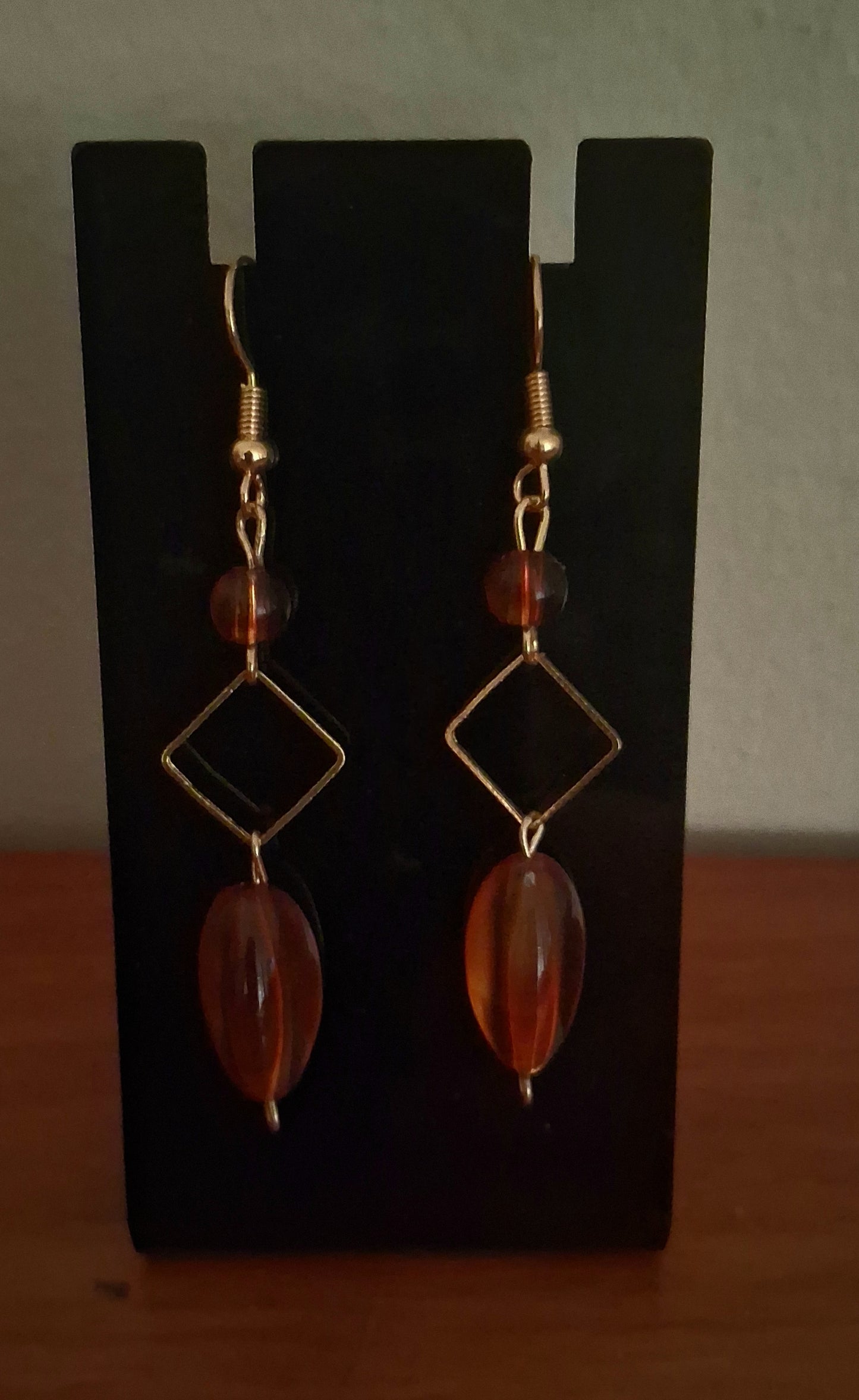 Faux Amber Resin Earrings
