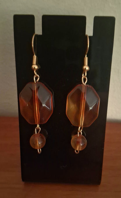 Faux Amber Resin Earrings